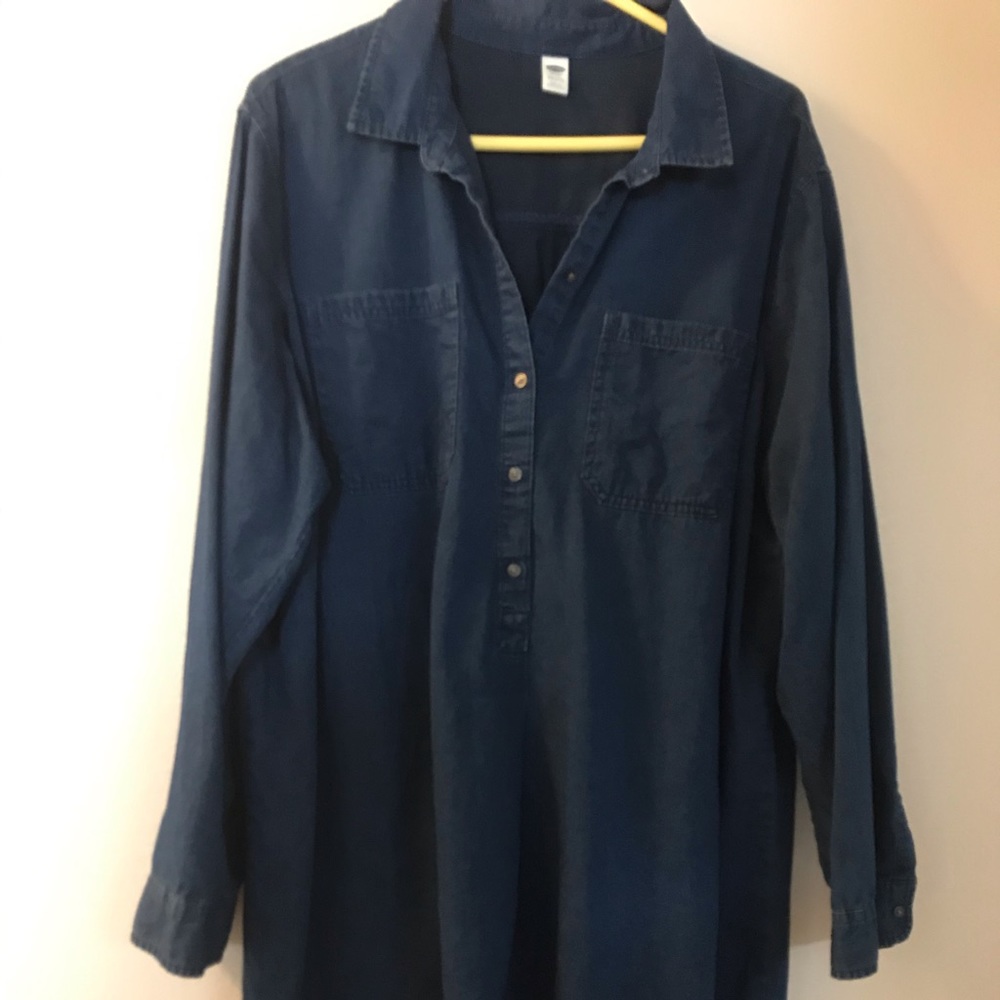 Chambray long tunic